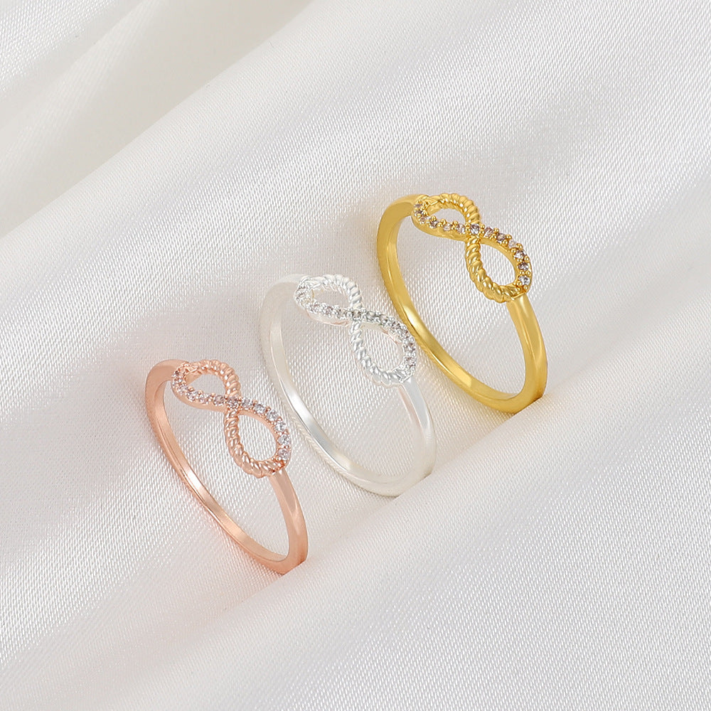 Wholesale Women' s hollow cross micro-paved zircon ring